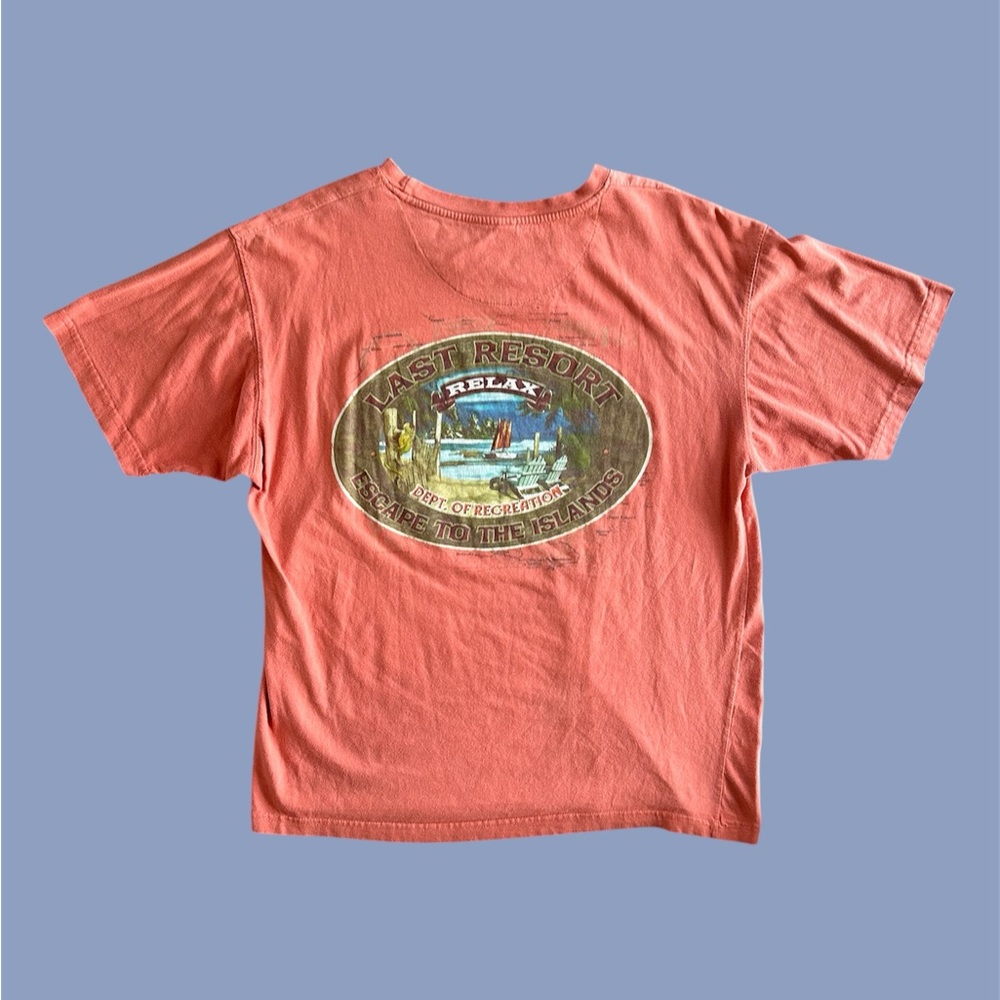 Newport Blue Graphic T-Shirt L Island Last Resort Escape To The‎ Island Relax